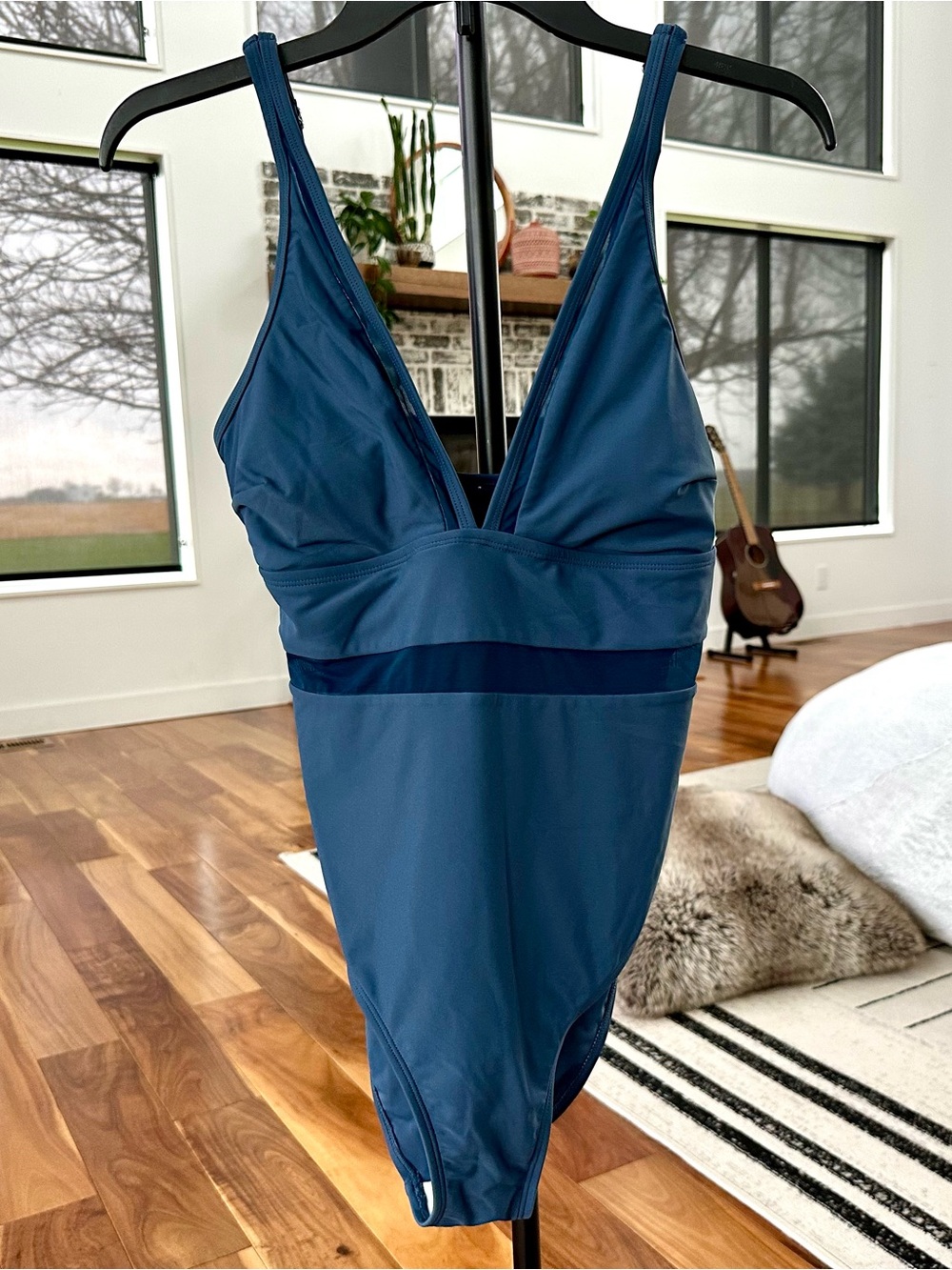 CUPSHE Deep Teal One-Piece Swimsuit with V-Neck